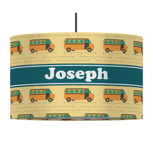 School Bus 12" Drum Lampshade - PENDANT (Fabric)