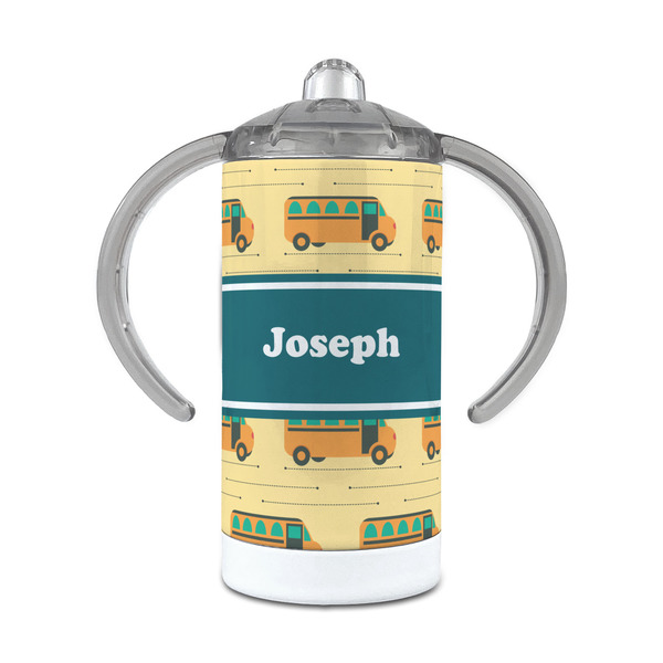 Custom School Bus 12 oz Stainless Steel Sippy Cup (Personalized)