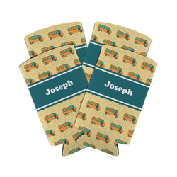 School Bus Can Cooler (tall 12 oz) - Set of 4 (Personalized)