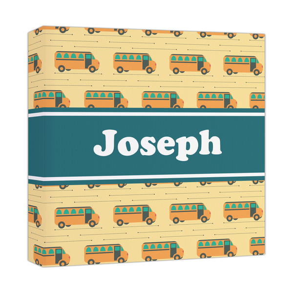 Custom School Bus Canvas Print - 12x12 (Personalized)