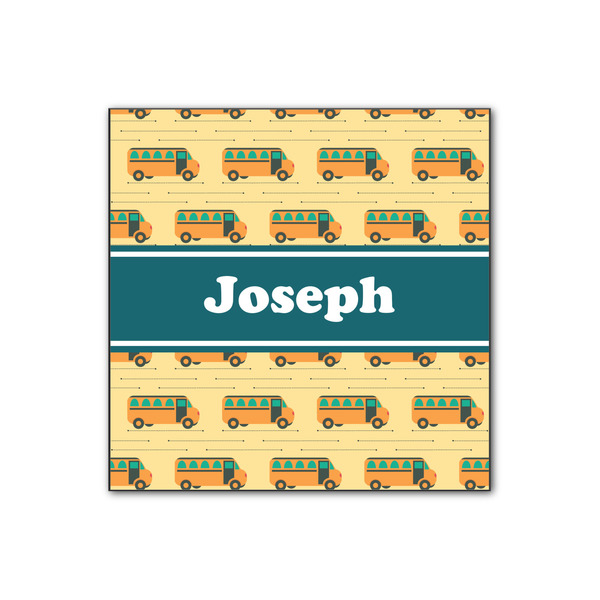 Custom School Bus Wood Print - 12x12 (Personalized)