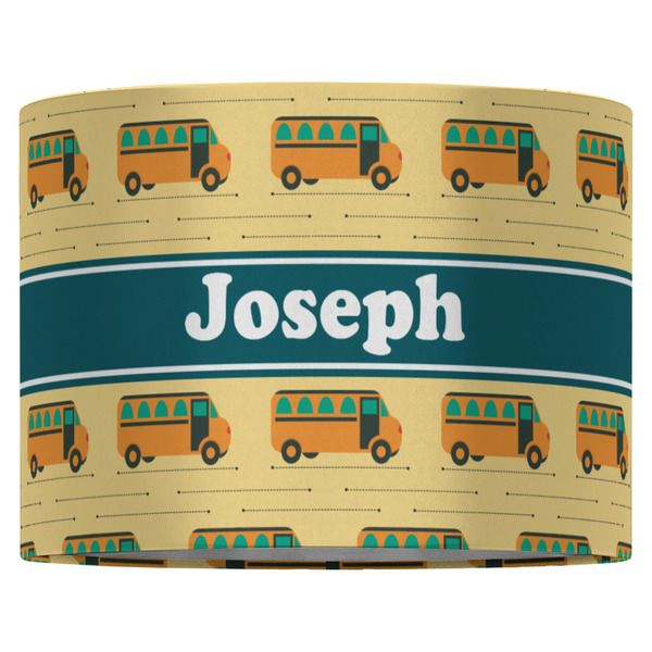 School Bus 16" Drum Lampshade - FRONT (Fabric)