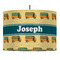 School Bus 16" Drum Pendant Lamp - Fabric (Personalized)