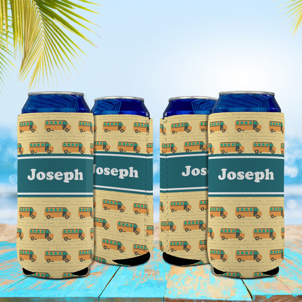 School Bus 16oz Can Sleeve - Set of 4 - LIFESTYLE