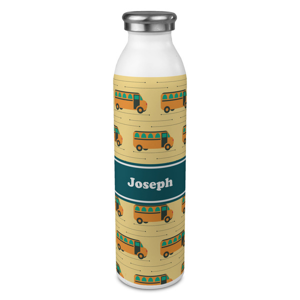 Custom School Bus 20oz Stainless Steel Water Bottle - Full Print (Personalized)
