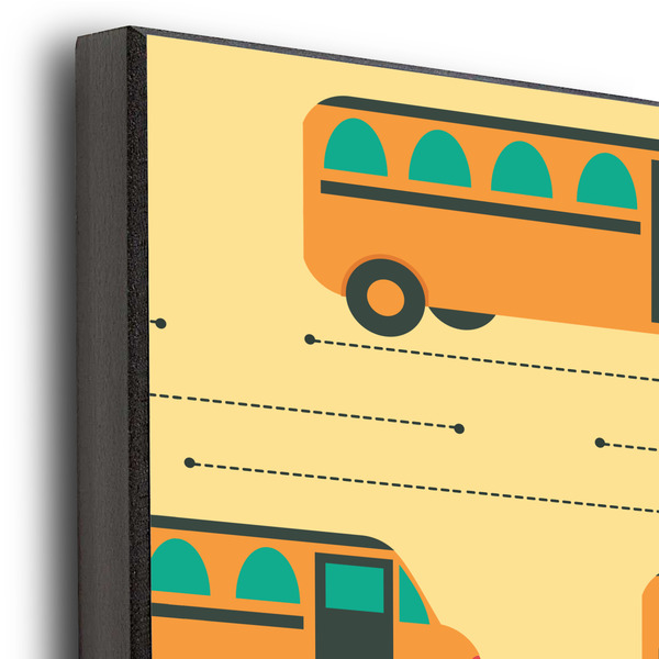 School Bus 20x30 Wood Print - Closeup