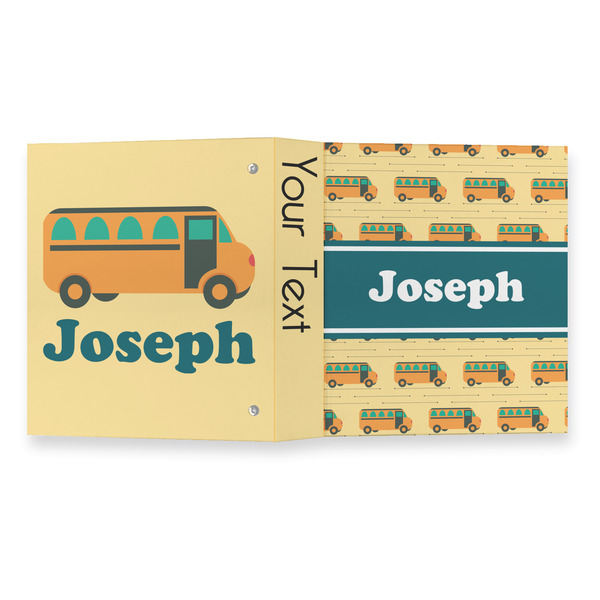 School Bus 3 Ring Binders - Full Wrap - 1" - OPEN OUTSIDE