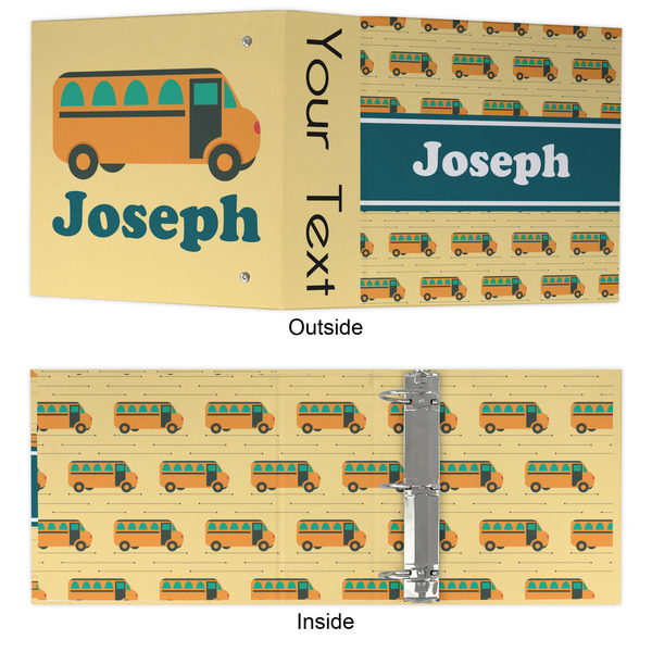 School Bus 3 Ring Binders - Full Wrap - 3" - APPROVAL