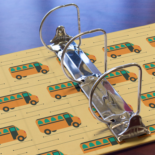 School Bus 3 Ring Binders - Full Wrap - 3" - DETAIL