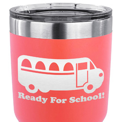 School Bus 30 oz Stainless Steel Tumbler - Coral - Double Sided (Personalized)