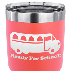 School Bus 30 oz Stainless Steel Tumbler - Coral - Single Sided (Personalized)