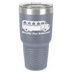 School Bus 30 oz Stainless Steel Tumbler - Grey - Single-Sided (Personalized)