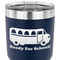 School Bus 30 oz Stainless Steel Ringneck Tumbler - Navy - CLOSE UP