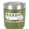 School Bus 30 oz Stainless Steel Ringneck Tumbler - Olive - Close Up