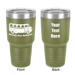 School Bus 30 oz Stainless Steel Tumbler - Olive - Double-Sided (Personalized)