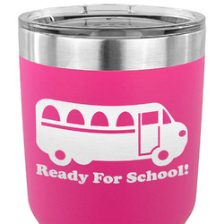 School Bus 30 oz Stainless Steel Tumbler - Pink - Double Sided (Personalized)