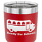 School Bus 30 oz Stainless Steel Ringneck Tumbler - Red - CLOSE UP