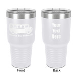 School Bus 30 oz Stainless Steel Tumbler - White - Double-Sided (Personalized)