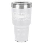 School Bus 30 oz Stainless Steel Tumbler - White - Single-Sided (Personalized)