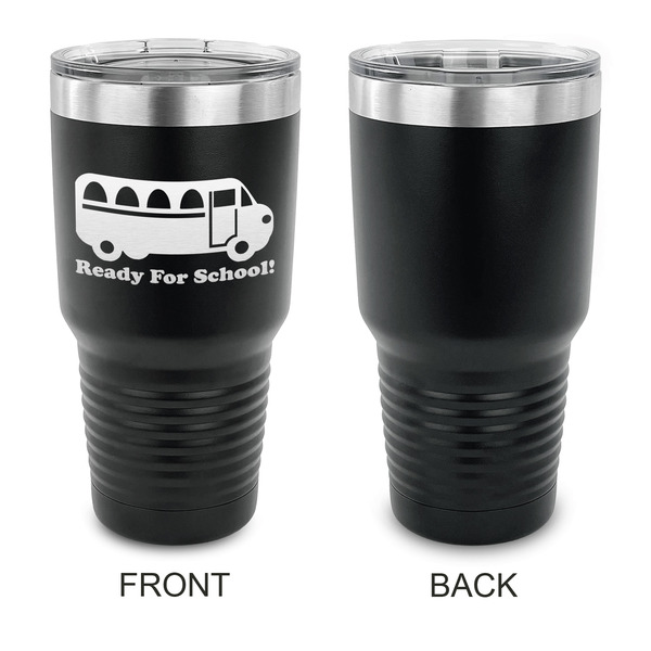 School Bus 30 oz Stainless Steel Ringneck Tumblers - Black - Single Sided - APPROVAL