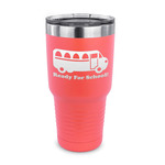 School Bus 30 oz Stainless Steel Tumbler - Coral - Single Sided (Personalized)