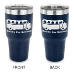 School Bus 30 oz Stainless Steel Tumbler - Navy - Double Sided (Personalized)