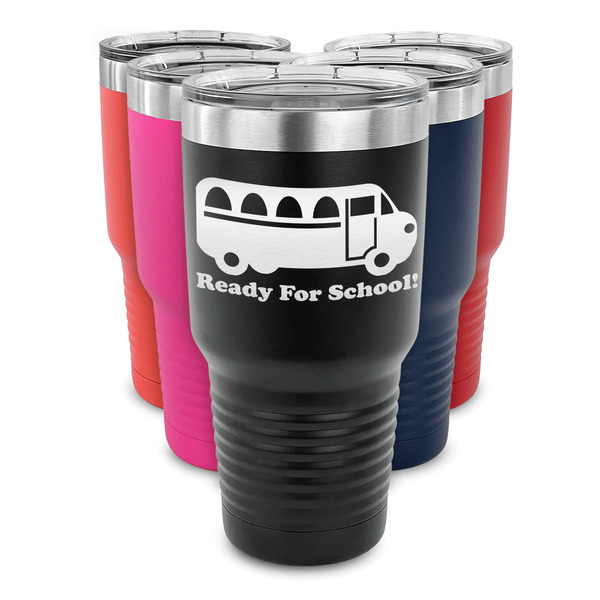 School Bus 30 oz Stainless Steel Ringneck Tumblers - Parent/Main
