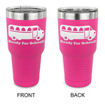 School Bus 30 oz Stainless Steel Tumbler - Pink - Double Sided (Personalized)