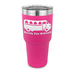School Bus 30 oz Stainless Steel Tumbler - Pink - Single Sided (Personalized)