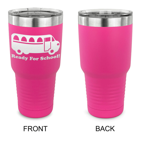 School Bus 30 oz Stainless Steel Ringneck Tumblers - Pink - Single Sided - APPROVAL