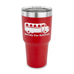 School Bus 30 oz Stainless Steel Tumbler - Red - Single Sided (Personalized)