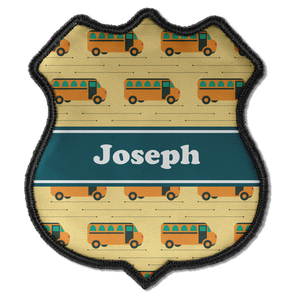 Custom School Bus Iron On Shield Patch C w/ Name or Text