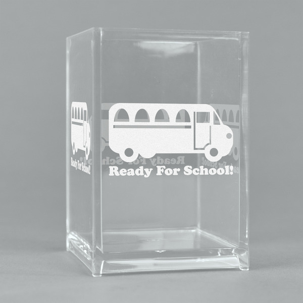 Custom School Bus Acrylic Pen Holder (Personalized)