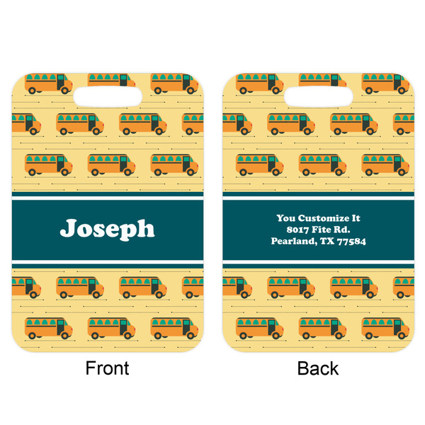 School Bus Aluminum Luggage Tag (Front + Back)
