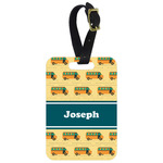 School Bus Metal Luggage Tag w/ Name or Text
