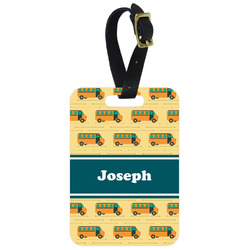 School Bus Metal Luggage Tag w/ Name or Text