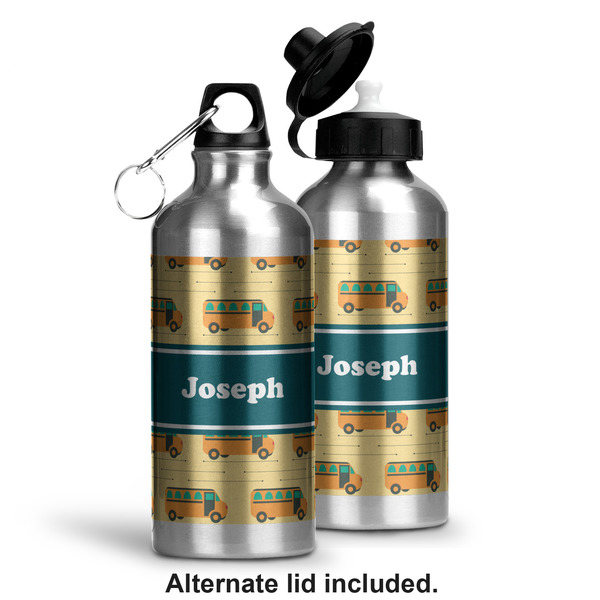 School Bus Aluminum Water Bottle - Alternate lid options