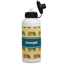 School Bus Water Bottles - Aluminum - 20 oz - White (Personalized)