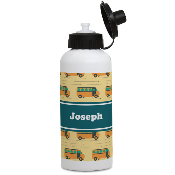 Custom School Bus Water Bottles - Aluminum - 20 oz - White (Personalized)
