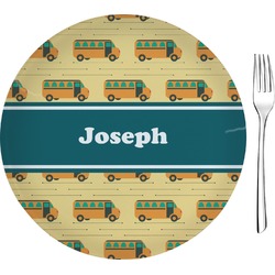 School Bus 8" Glass Appetizer / Dessert Plates - Single or Set (Personalized)