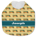 School Bus Jersey Knit Baby Bib w/ Name or Text