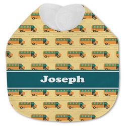 School Bus Jersey Knit Baby Bib w/ Name or Text