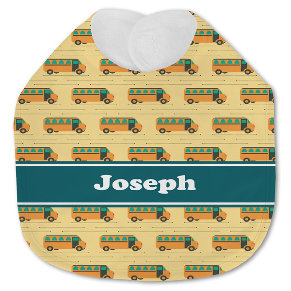 Custom School Bus Jersey Knit Baby Bib w/ Name or Text