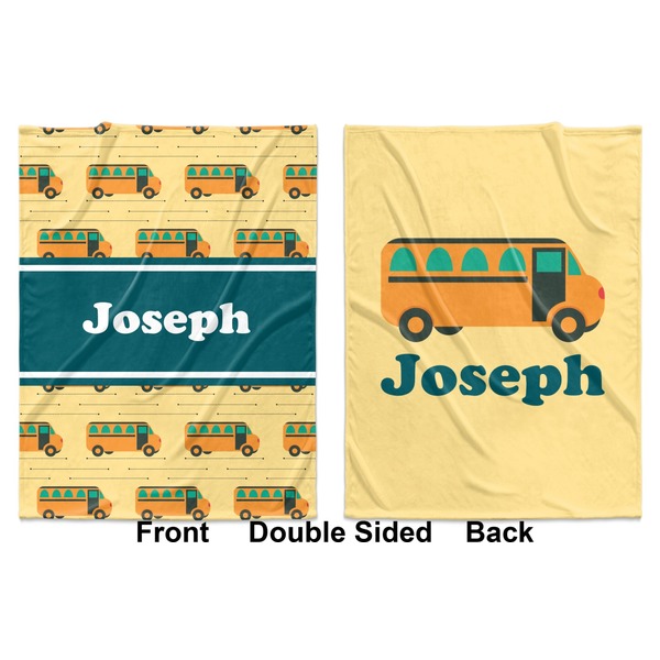 School Bus Baby Blanket (Double Sided - Printed Front and Back)