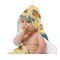 School Bus Baby Hooded Towel on Child