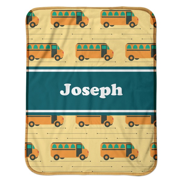 School Bus Baby Sherpa Blanket - Flat