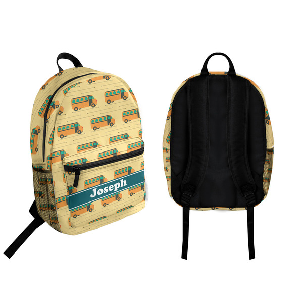 School Bus Backpack front and back - Apvl