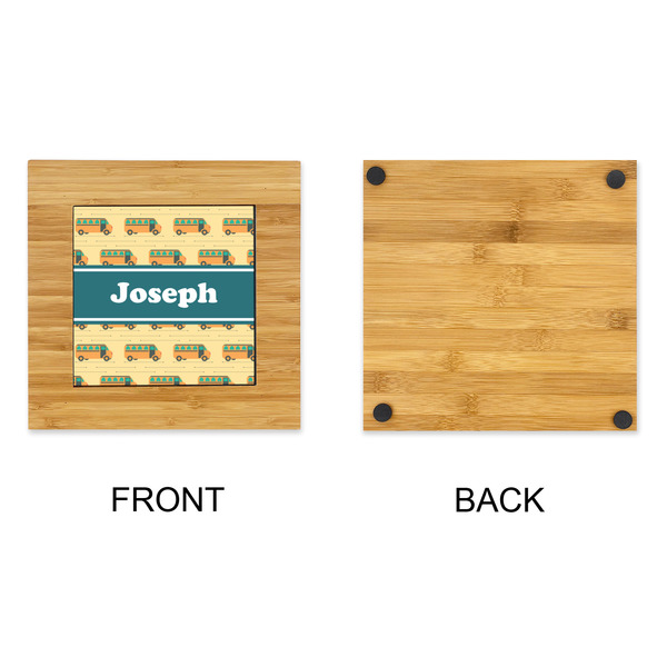 School Bus Bamboo Trivet with 6" Tile - APPROVAL
