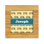 School Bus Bamboo Trivet with Ceramic Tile Insert (Personalized)
