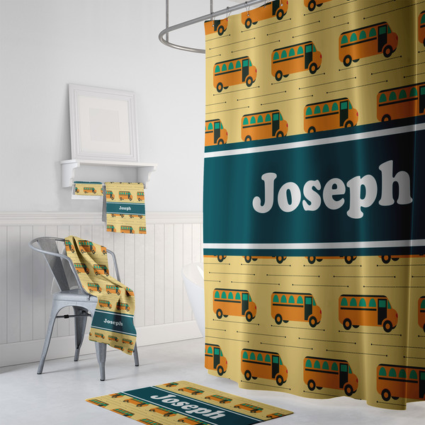 School Bus Bath Towel Sets - 3-piece - In Context